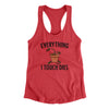 Everything I Touch Dies Women's Racerback Tank Vintage Red | Funny Shirt from Famous In Real Life