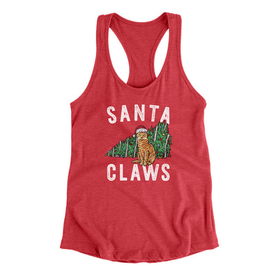 Santa Claws Women's Racerback Tank Vintage Red | Funny Shirt from Famous In Real Life