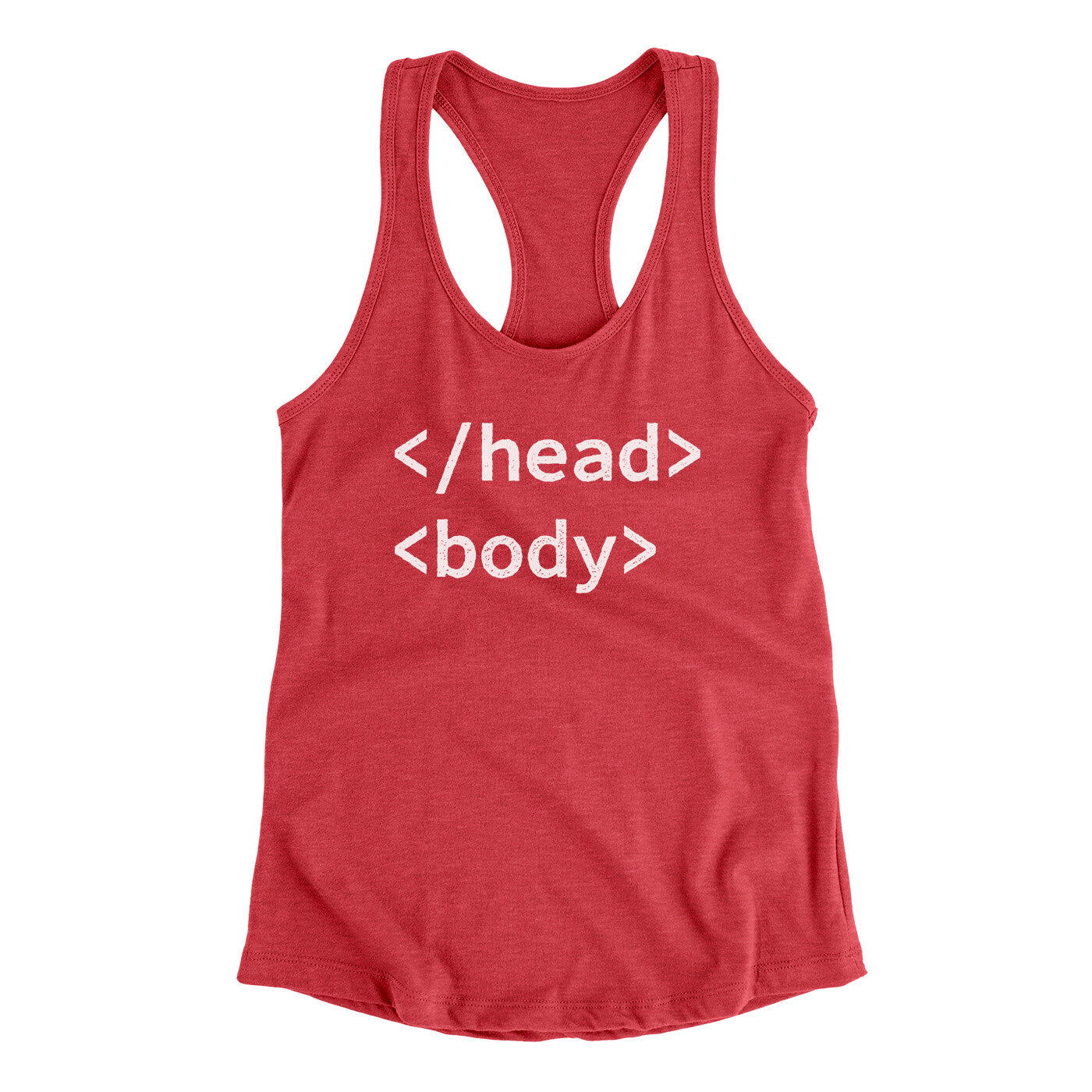 Html Head Body Funny Women's Racerback Tank | Funny Shirt from Famous In Real Life