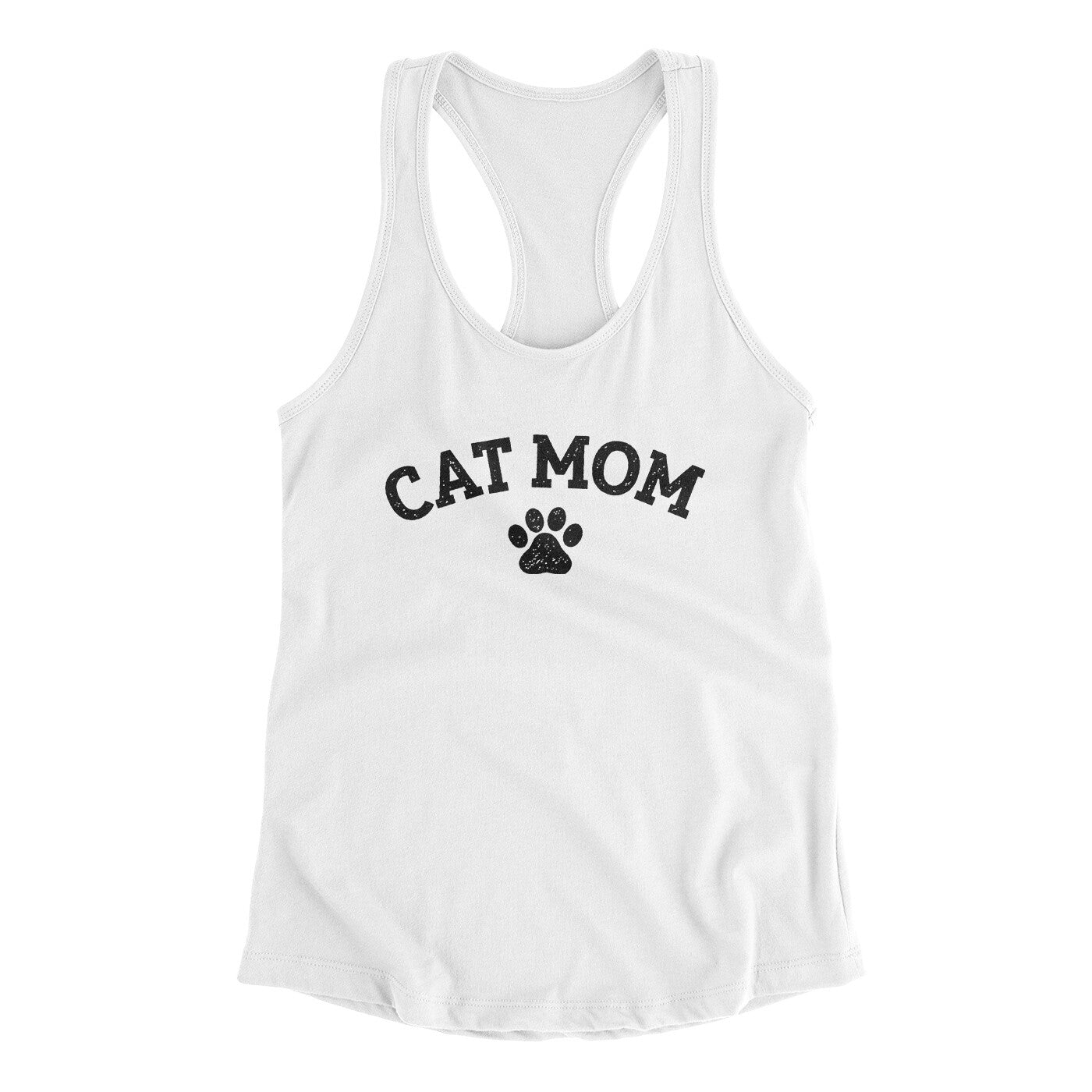 Cat Mom Women's Racerback Tank White | Funny Shirt from Famous In Real Life