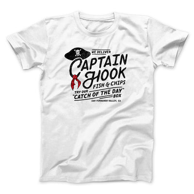 Captain Hook Fish And Chips Funny Movie Men/Unisex T-Shirt White | Funny Shirt from Famous In Real Life