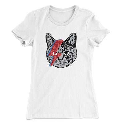 Bowie Cat Women's T-Shirt White | Funny Shirt from Famous In Real Life