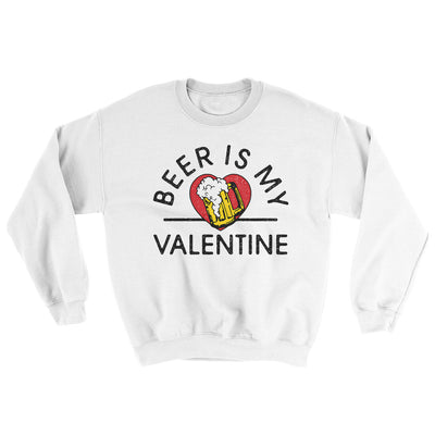 Beer Is My Valentine Ugly Sweater White | Funny Shirt from Famous In Real Life