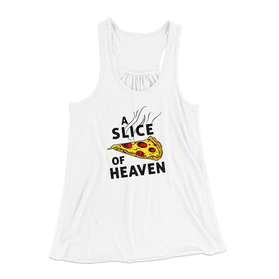 A Slice Of Heaven Women's Flowey Racerback Tank Top White | Funny Shirt from Famous In Real Life