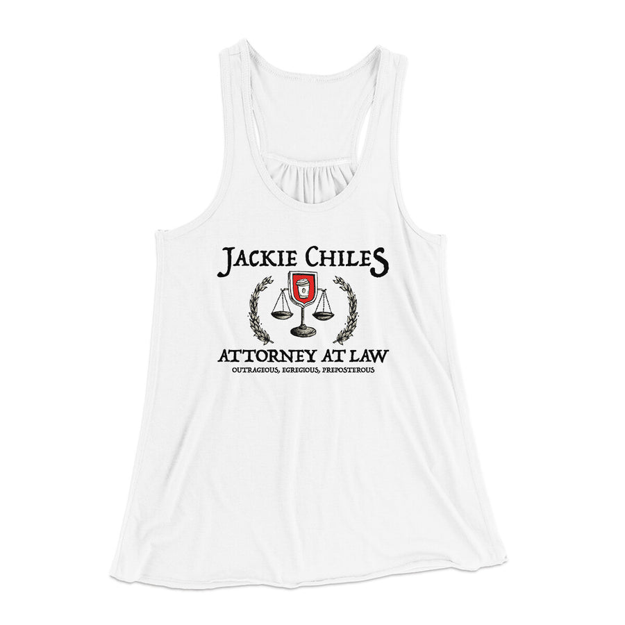 Jackie Chiles Attorney At Law Women's Flowey Racerback Tank Top | Funny Shirt from Famous In Real Life