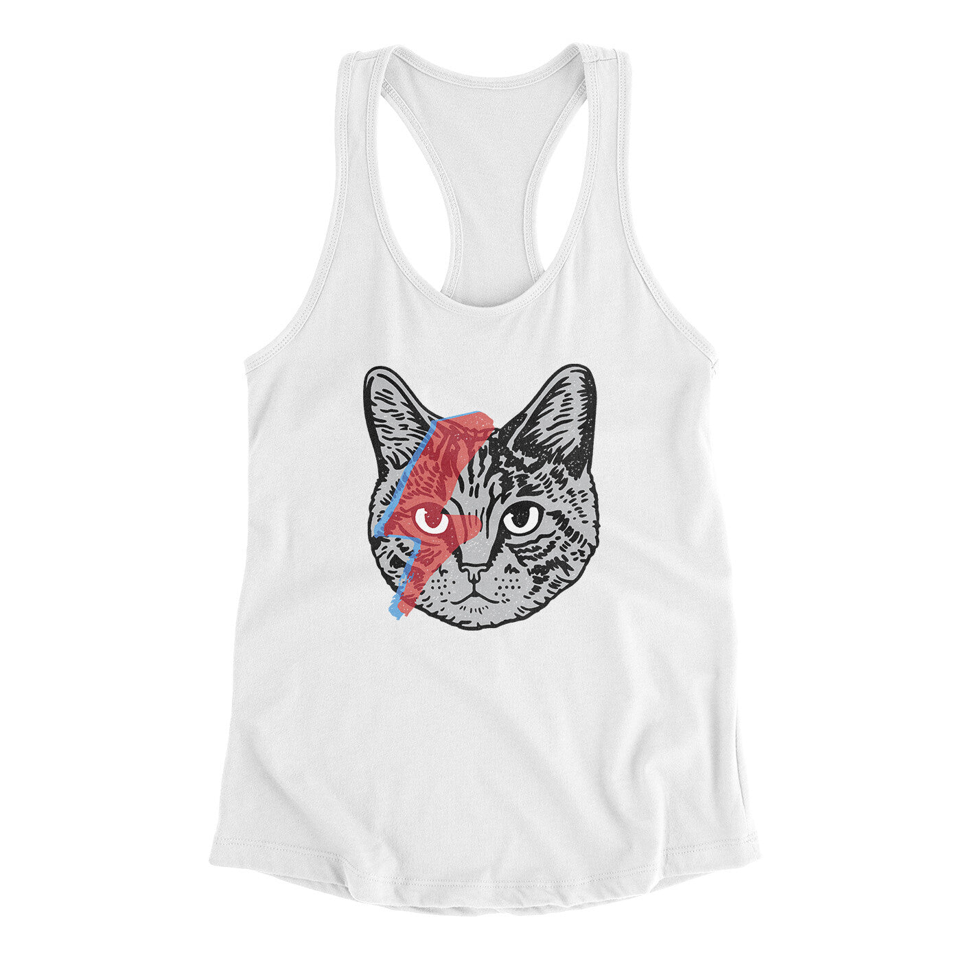 Bowie Cat Women's Racerback Tank | Funny Shirt from Famous In Real Life