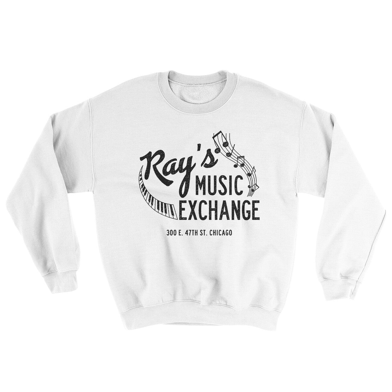 Rays Music Exchange Ugly Sweater White | Funny Shirt from Famous In Real Life