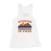 Outside Is Free Women's Flowey Racerback Tank Top White | Funny Shirt from Famous In Real Life