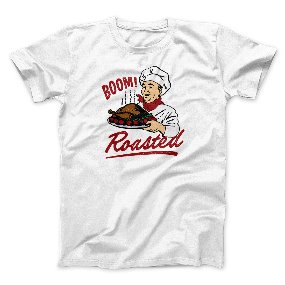 Boom Roasted Funny Thanksgiving Men/Unisex T-Shirt White | Funny Shirt from Famous In Real Life