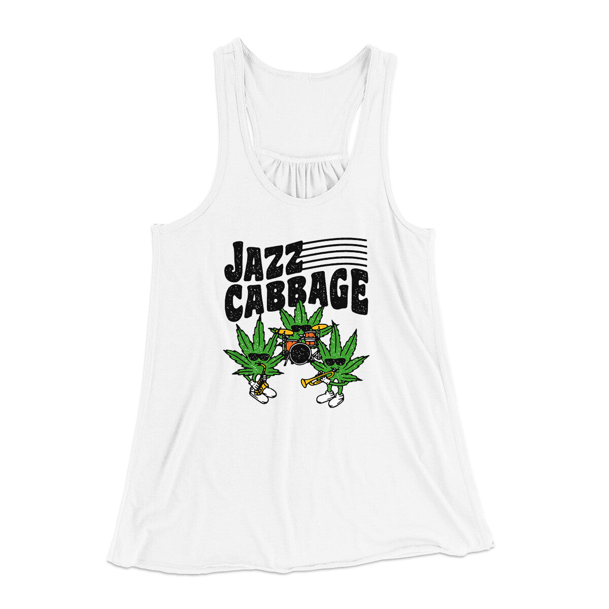 Jazz Cabbage Funny Women's Flowey Racerback Tank Top | Funny Shirt from Famous In Real Life