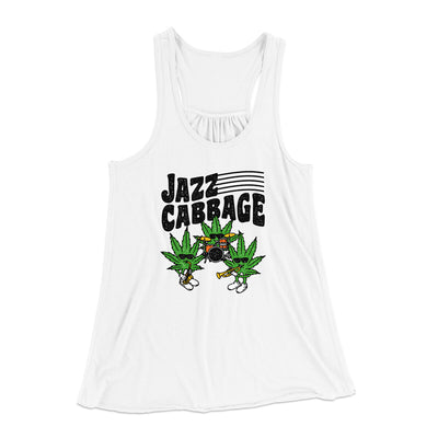 Jazz Cabbage Funny Women's Flowey Racerback Tank Top White | Funny Shirt from Famous In Real Life