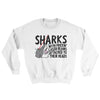 Sharks With Frickin’ Laser Beams Ugly Sweater White | Funny Shirt from Famous In Real Life