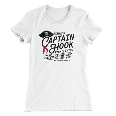 Captain Hook Fish And Chips Women's T-Shirt White | Funny Shirt from Famous In Real Life