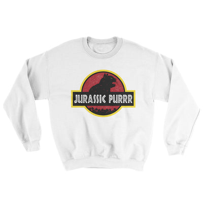 Jurassic Purr Ugly Sweater White | Funny Shirt from Famous In Real Life