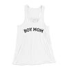 Boy Mom Women's Flowey Racerback Tank Top White | Funny Shirt from Famous In Real Life