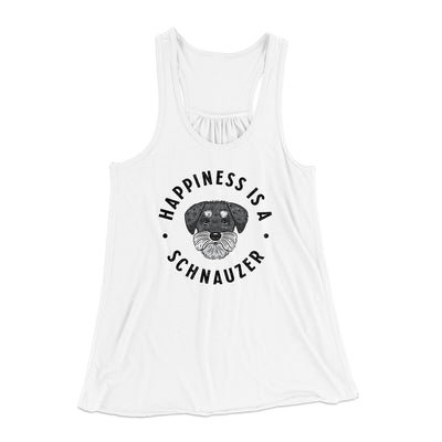 Happiness Is A Schnauzer Women's Flowey Racerback Tank Top White | Funny Shirt from Famous In Real Life
