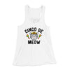 Cinco De Meow Women's Flowey Racerback Tank Top White | Funny Shirt from Famous In Real Life