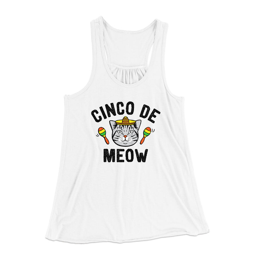 Cinco De Meow Women's Flowey Racerback Tank Top | Funny Shirt from Famous In Real Life