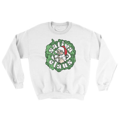 Sativa Claus Ugly Sweater White | Funny Shirt from Famous In Real Life