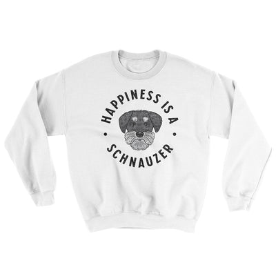 Happiness Is A Schnauzer Ugly Sweater White | Funny Shirt from Famous In Real Life