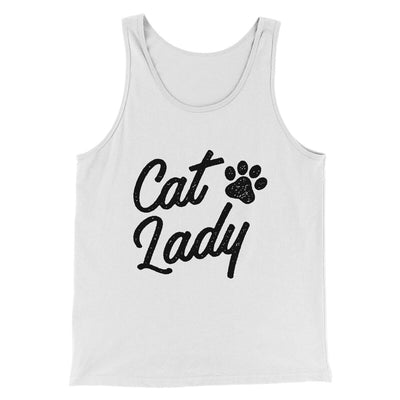 Cat Lady Men/Unisex Tank Top White | Funny Shirt from Famous In Real Life