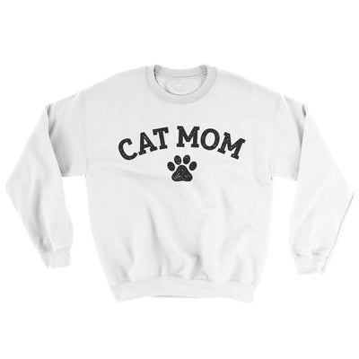Cat Mom Ugly Sweater White | Funny Shirt from Famous In Real Life