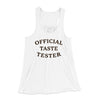 Official Taste Tester Funny Thanksgiving Women's Flowey Racerback Tank Top White | Funny Shirt from Famous In Real Life