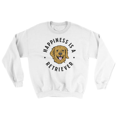 Happiness Is A Retriever Ugly Sweater White | Funny Shirt from Famous In Real Life