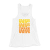 Three Orange Whips Women's Flowey Racerback Tank Top White | Funny Shirt from Famous In Real Life