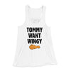 Tommy Want Wingy Women's Flowey Racerback Tank Top White | Funny Shirt from Famous In Real Life