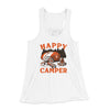 Happy Camper Women's Flowey Racerback Tank Top White | Funny Shirt from Famous In Real Life