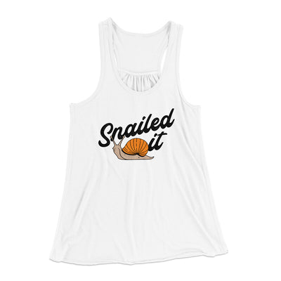 Snailed It Funny Women's Flowey Racerback Tank Top White | Funny Shirt from Famous In Real Life