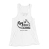 Rays Music Exchange Women's Flowey Racerback Tank Top White | Funny Shirt from Famous In Real Life