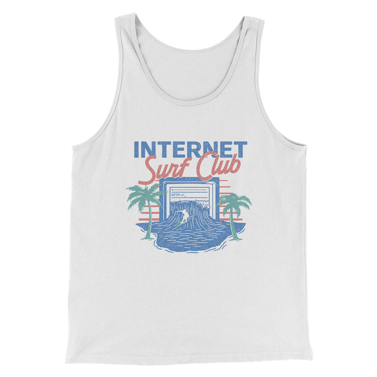 Internet Surf Club Funny Men/Unisex Tank Top White | Funny Shirt from Famous In Real Life