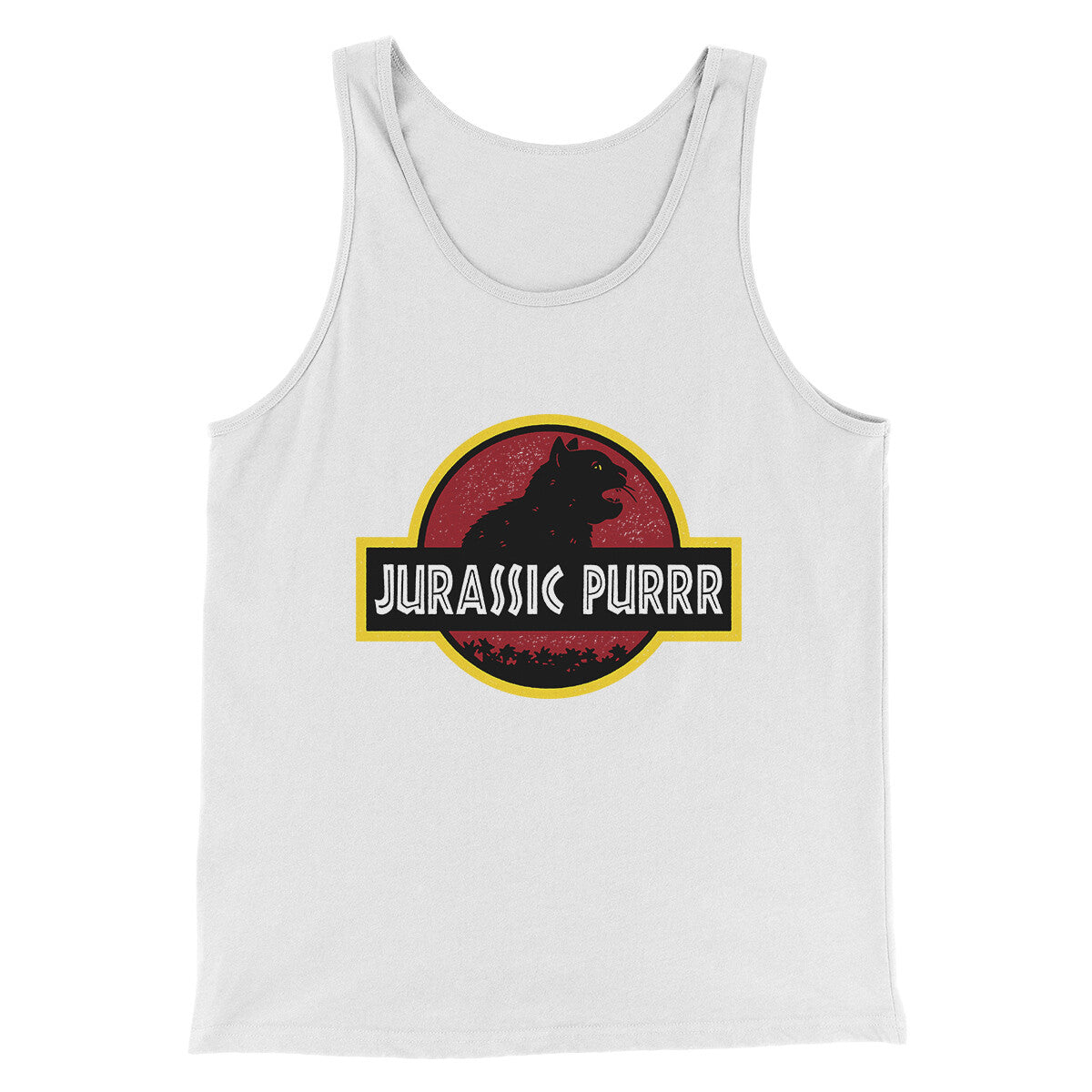Jurassic Purr Funny Movie Men/Unisex Tank Top | Funny Shirt from Famous In Real Life