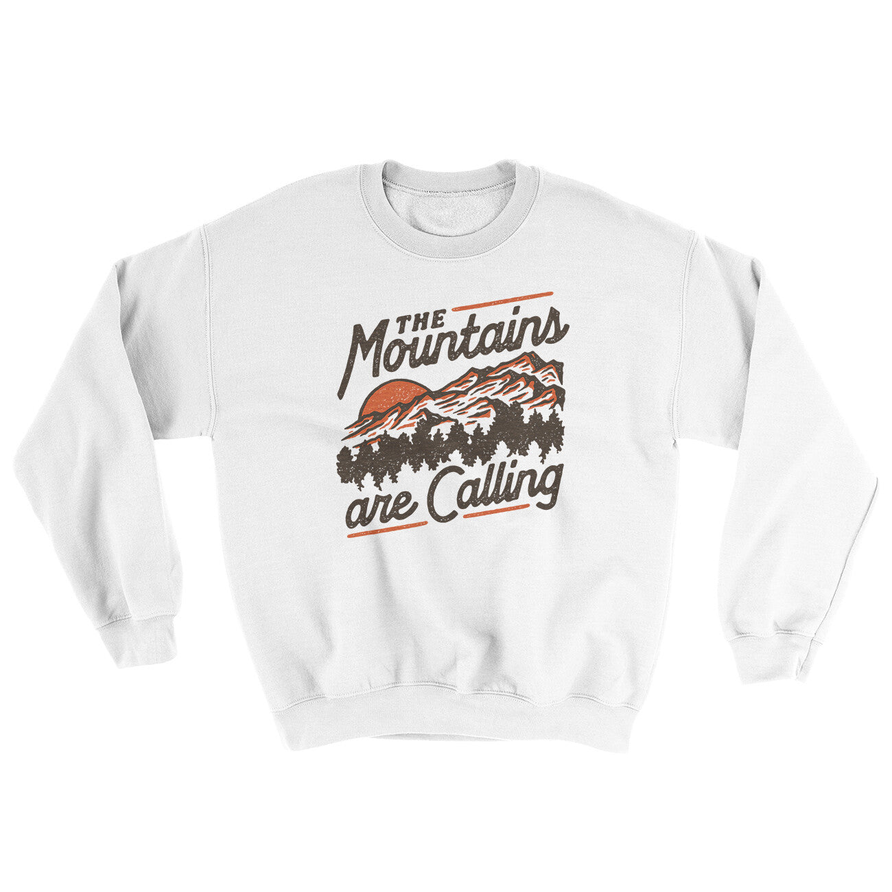 The Mountains Are Calling Ugly Sweater White | Funny Shirt from Famous In Real Life