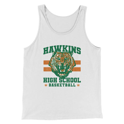 Hawkins Tigers Basketball Men/Unisex Tank Top White | Funny Shirt from Famous In Real Life