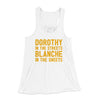 Dorothy In The Streets Blanche In The Sheets Women's Flowey Racerback Tank Top White | Funny Shirt from Famous In Real Life