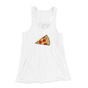 Pizza Slice Couple's Shirt Women's Flowey Racerback Tank Top White | Funny Shirt from Famous In Real Life