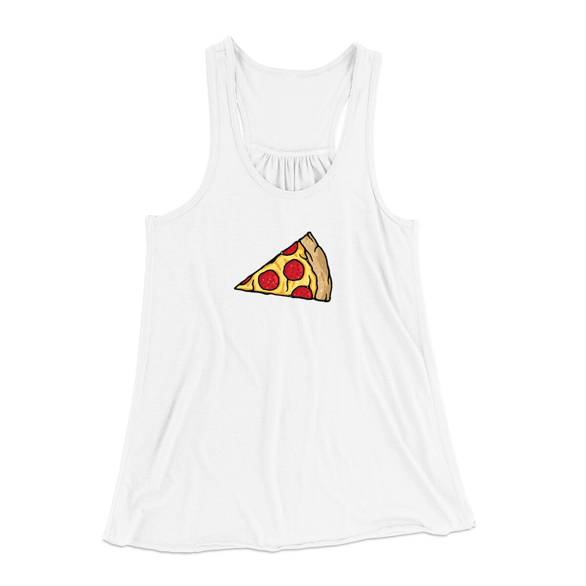 Pizza Slice Couple's Shirt Women's Flowey Racerback Tank Top | Funny Shirt from Famous In Real Life