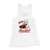 Boom Roasted Funny Thanksgiving Women's Flowey Racerback Tank Top White | Funny Shirt from Famous In Real Life