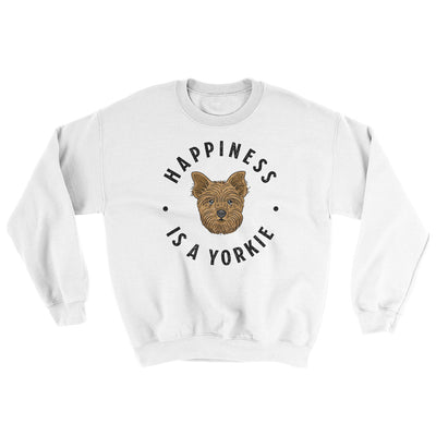 Happiness Is A Yorkie Ugly Sweater White | Funny Shirt from Famous In Real Life