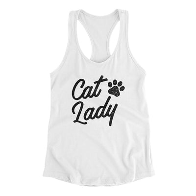 Cat Lady Women's Racerback Tank White | Funny Shirt from Famous In Real Life
