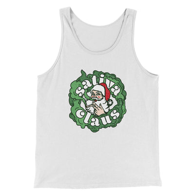 Sativa Claus Men/Unisex Tank Top White | Funny Shirt from Famous In Real Life