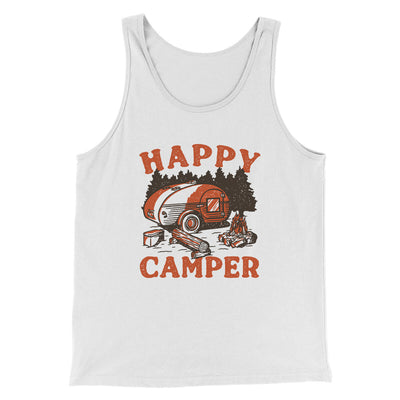 Happy Camper Men/Unisex Tank Top White | Funny Shirt from Famous In Real Life