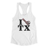 I Chainsaw Texas Women's Racerback Tank White | Funny Shirt from Famous In Real Life